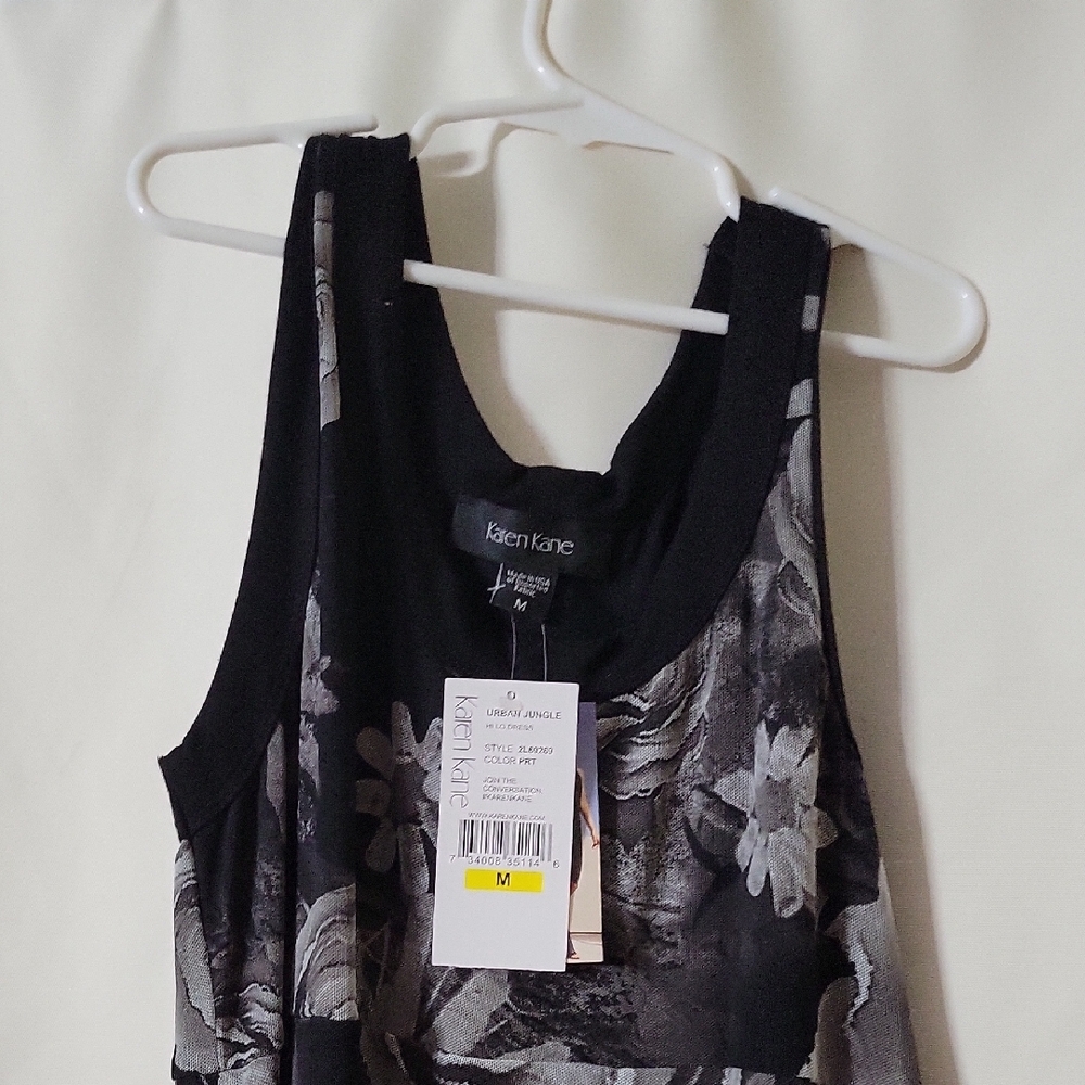 Karen Kane Black and Gray Sleeveless Maxi Sundress